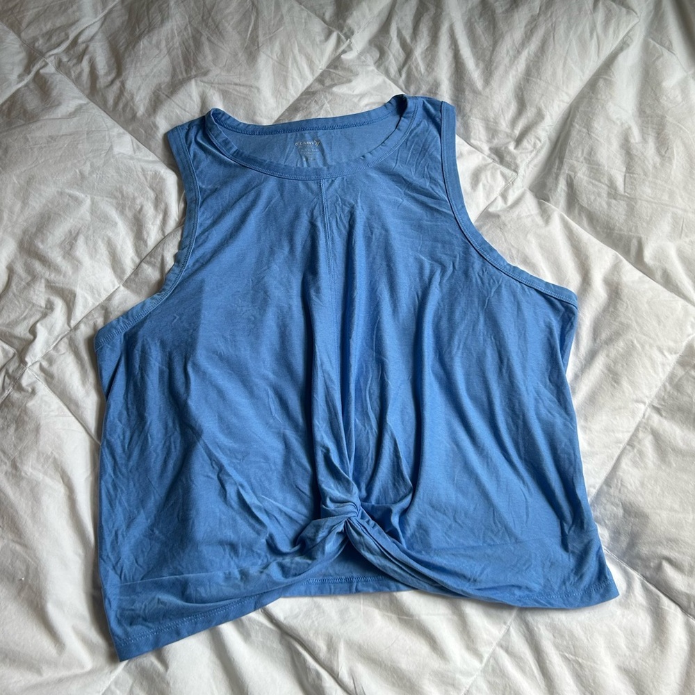 Blue Twist-Front Sleeveless Tank Top - Women